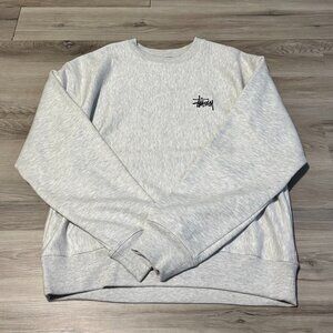 (XL) Stussy Ash Heather Heavyweight Basic Crewneck